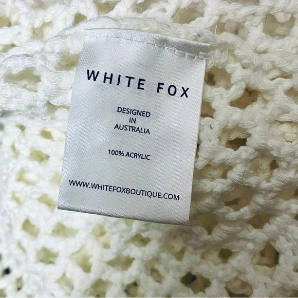 White Fox Boutique Crochet Skirt Fringe White Small Medium - Picture 6 of 10